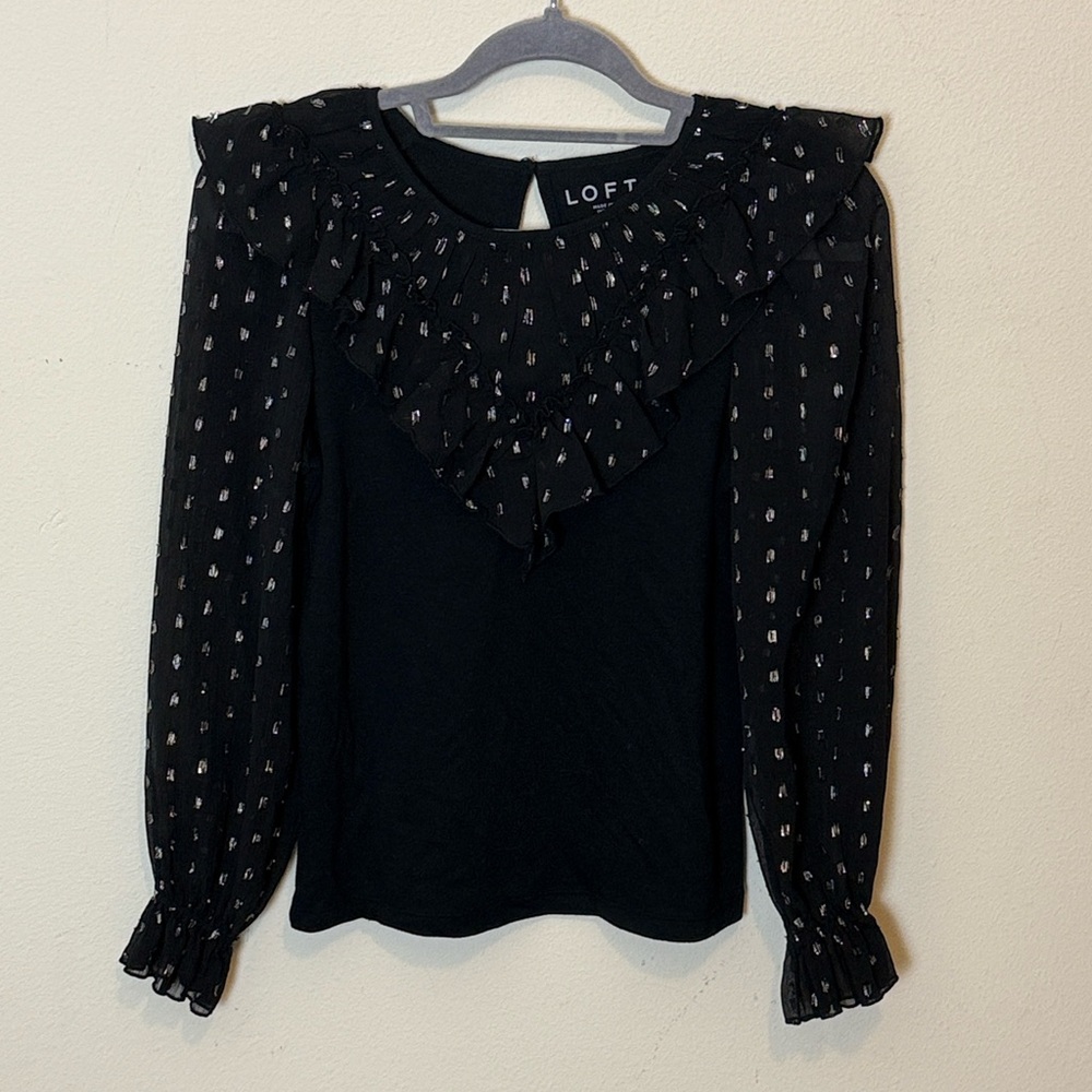 LOFT SHEER SLEEVE BLOUSE